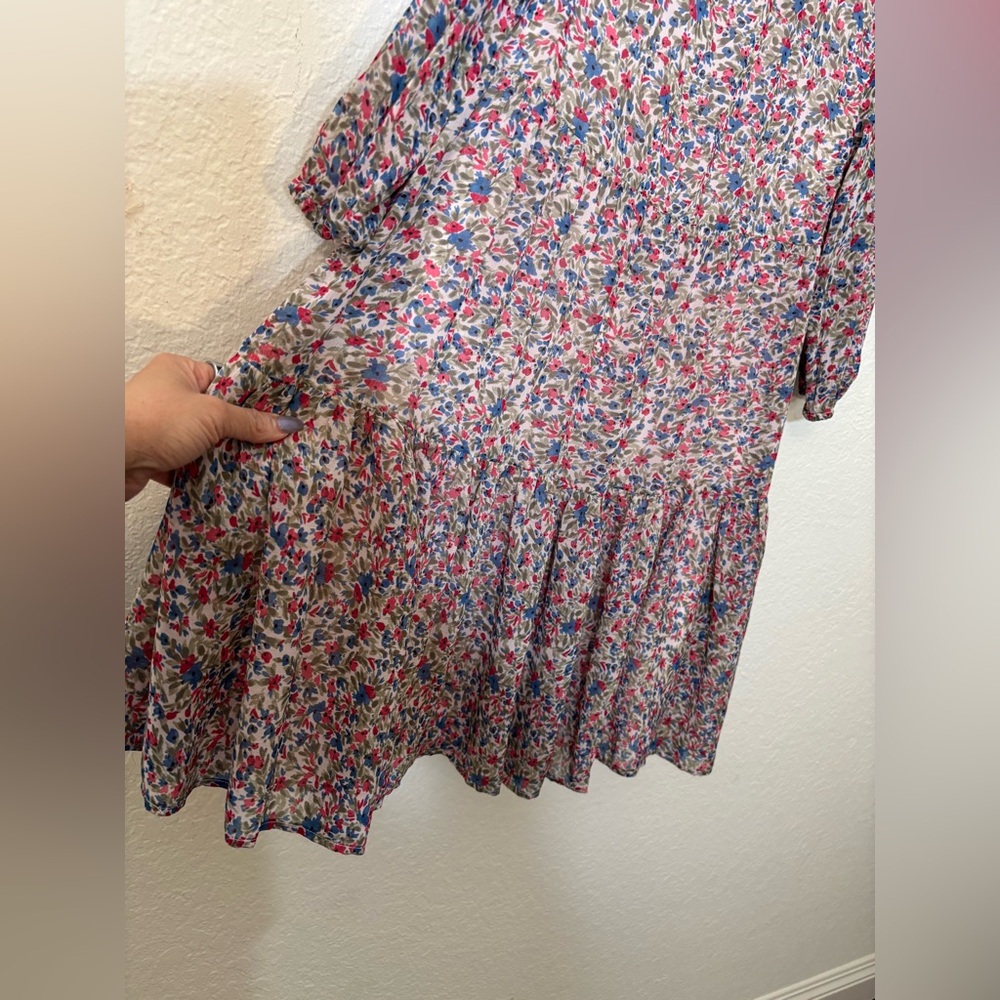 BB Dakota by Steve Madden Free Spirit Floral Babydoll Chiffon Mini Dress XS - Picture 7 of 12